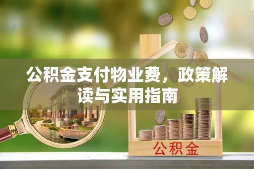 东势公积金支付物业费，政策解读与实用指南